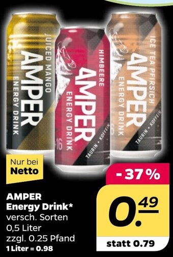 NETTO AMPER Energy Drink 0,5 Liter Angebot