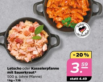 NETTO Letscho oder Kasselerpfanne mit Sauerkraut 500 g Angebot