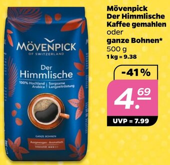 NETTO Mövenpick Der Himmlische Kaffee gemahlen oder ganze Bohnen 500 g Angebot