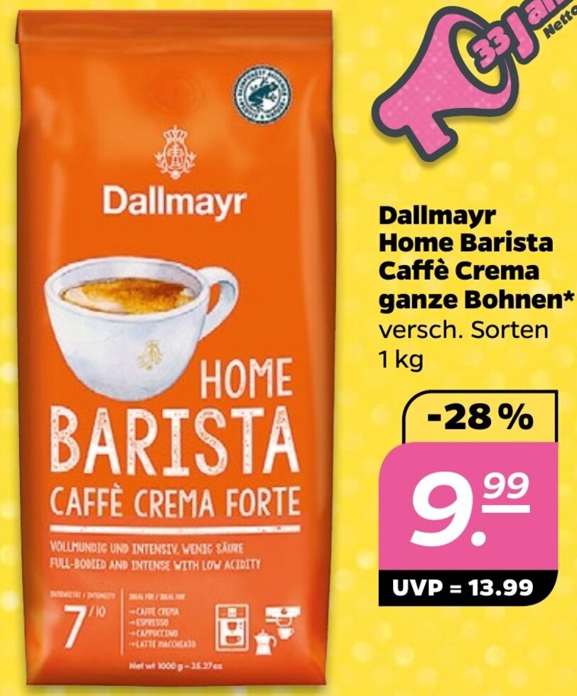 Dallmayr Home Barista Caffè Crema ganze Bohnen 1 kg Angebot bei NETTO