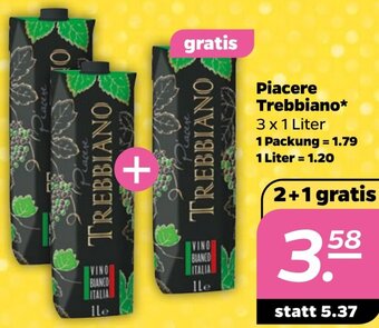 NETTO Piacere Trebbiano 3 x 1 Liter Angebot