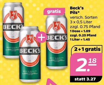 NETTO Beck's Pils 3x0,5 Liter Angebot