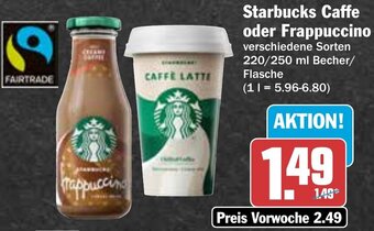 Hit Starbucks Caffe oder Frappuccino 220/250 ml Becher/ Flasche Angebot