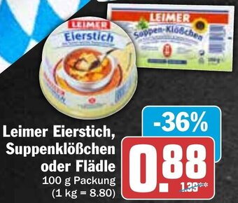 Hit Leimer Eierstich, Suppenklößchen oder Flädle 100 g Packung Angebot