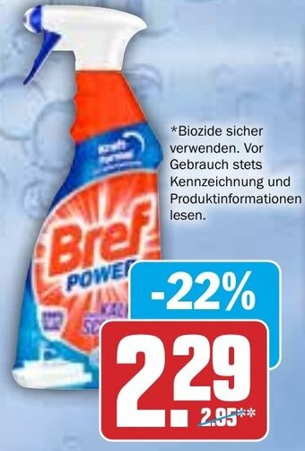 Hit Bref Power Reiniger Kalk & Schmutz oder WC Reiniger 750 ml Flasche Angebot