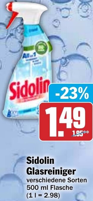 Hit Sidolin Glasreiniger 500 ml Flasche Angebot