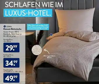 Aldi Süd Dormia Damast-bettwäsche 80 X 80 Cm 155x 220 Cm 200 X 220 Cm Angebot
