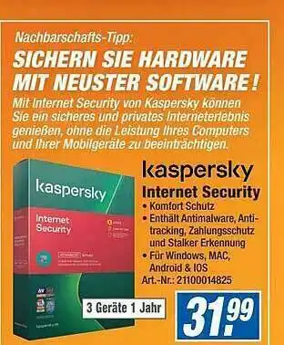 Expert Technomarkt Kaspersky Internet Security Angebot