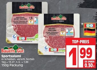 Edeka Bauern Gut Sportsalami 150g Packung Angebot