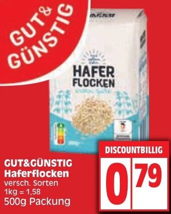 Edeka GUT&GÜNSTIG Haferflocken 500g Packung Angebot