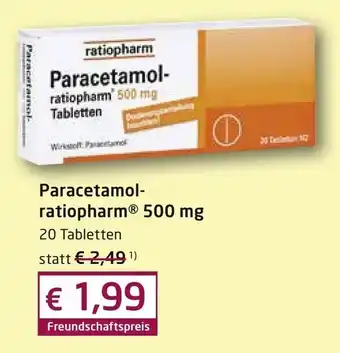 Saniplus Paracetamol ratiopharm 500mg Angebot