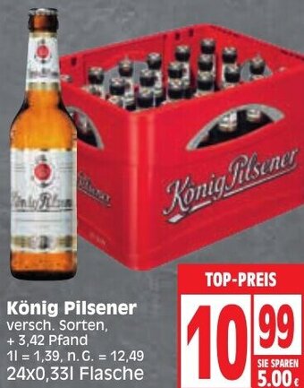 Edeka König Pilsener 24x0,33 L Flasche Angebot
