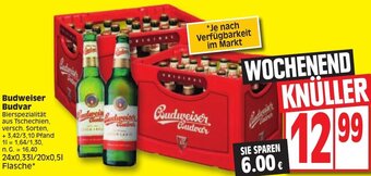 Edeka Budweiser Budvar 24x0,33 L/20x0,5 L Flasche Angebot