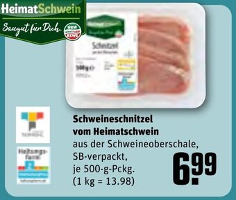 REWE Center Schweineschnitzel vom Heimatschwein 500 g Pckg. Angebot