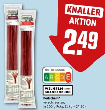 REWE Center WILHELM BRANDENBURG Peitschen 100 g Pckg. Angebot