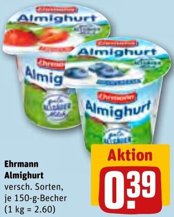 REWE Center Ehrmann Almighurt 150-g-Becher Angebot