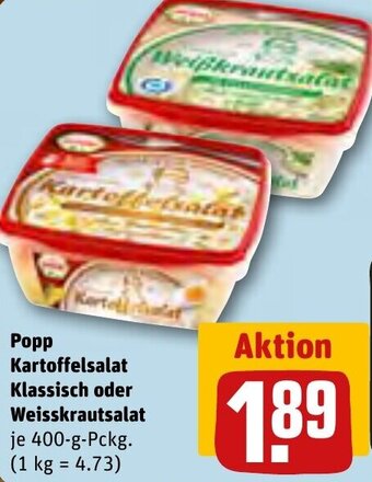 REWE Center Popp Kartoffelsalat Klassisch oder Weisskrautsalat 400-g-Pckg. Angebot