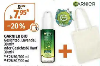 Müller Garnier Bio Gesichtsöl Lavendel oder Hanf 30ml Angebot