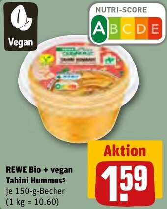 REWE Center REWE Bio + vegan Tahini Hummus 150-g-Becher Angebot