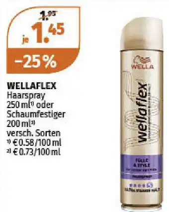 Müller Wellaflex Haarspray 250ml oder Schaumfestiger 200ml Angebot