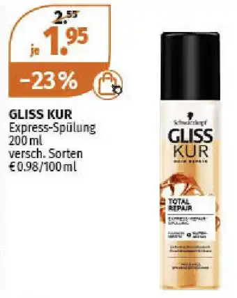 Müller Gliss Kur Express Spülung 200ml Angebot