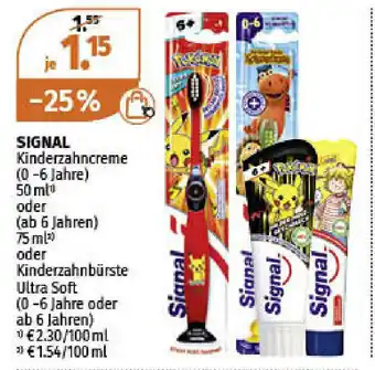 Müller Signal Kinderzahncreme 50ml/75ml  oder  Kinderzahnbürste Ultra Soft Angebot