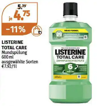 Müller Listerine Total Care Mundspülung 600ml Angebot