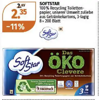 Müller Softstar 100% Recycling Toilettenpapier Angebot