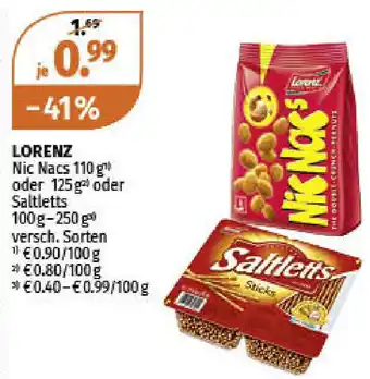 Müller Lorenz Nic Nac's 110g oder 125g oder Saltletts 100-250g Angebot