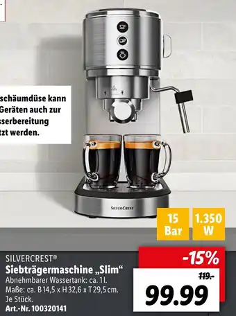 Lidl Silvercrest Siebträgermaschine Slim Angebot