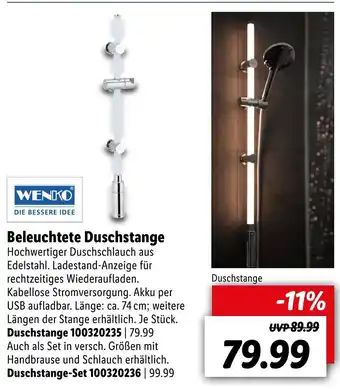 Lidl Wenko Beleuchtete Duschstange Angebot