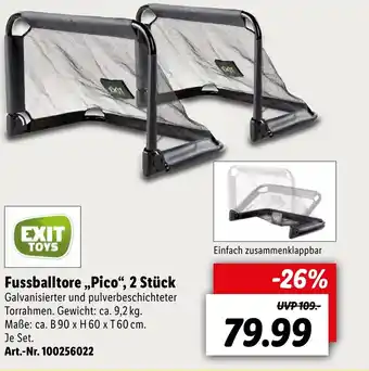 Lidl Exit Toys Fussballtore Pico, 2 Stück Angebot