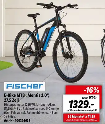 Lidl Fischer E-Bike MTB ,, Montis 2.0" 27,5 Zoll Angebot