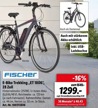 Lidl Fischer E-Bike Trekking ET 1806, 28 Zoll Angebot