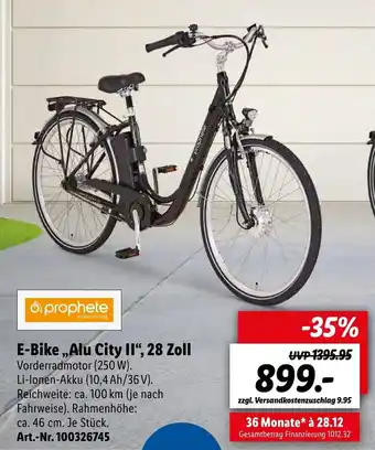 Lidl Prophete E-Bike Alu City II, 28 Zoll Angebot