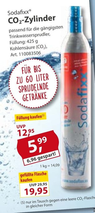 Sonderpreis Baumarkt Sodafixx CO₂-Zylinder Angebot