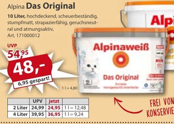 Sonderpreis Baumarkt Alpina Das Original Alpinaweiß 10L Angebot