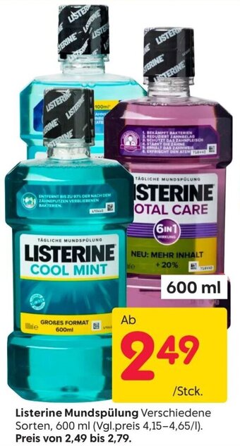 Rusta Listerine Mundspülung 600ml Angebot