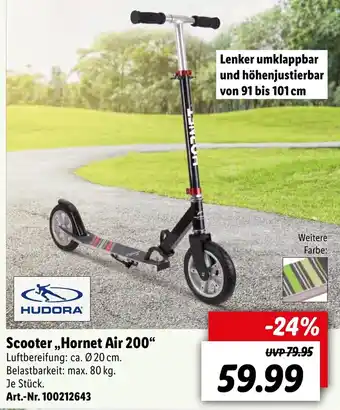 Lidl Hudora Scooter Hornet Air 200 Angebot