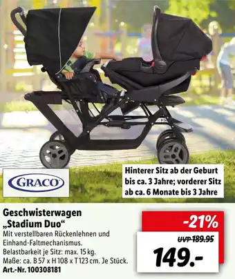 Lidl Graco Geschwisterwagen Stadium Duo Angebot