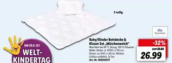 Lidl Baby/Kinder Bettdecke & Kissen Set Märchenweich Angebot