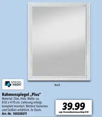 Lidl Rahmenspiegel Pius Angebot