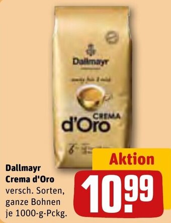 REWE Center Dallmayr Crema d'Oro 1000 g Pckg. Angebot