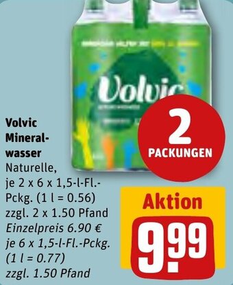 REWE Center Volvic Mineralwasser 2x6x1,5 L-Fl. Angebot