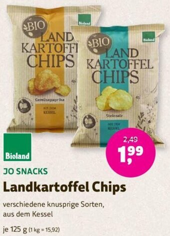 Denns BioMarkt Bioland JO SNACKS Landkartoffel Chips 125 g Angebot
