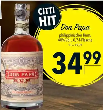 CITTI Markt Don Papa 0,7L Angebot