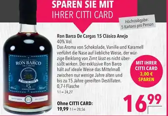 CITTI Markt Ron Barco De Cargas 15 Clásico Anejo 0,7L Angebot