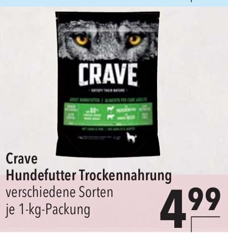 Crave Hundefutter Trockennahrung 1kg Angebot bei CITTI Markt