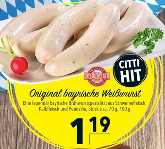 CITTI Markt Original bayrische Weißwurst 100g Angebot