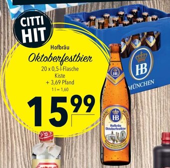 CITTI Markt Hofbräu Oktoberfestbier 20*500ml Angebot